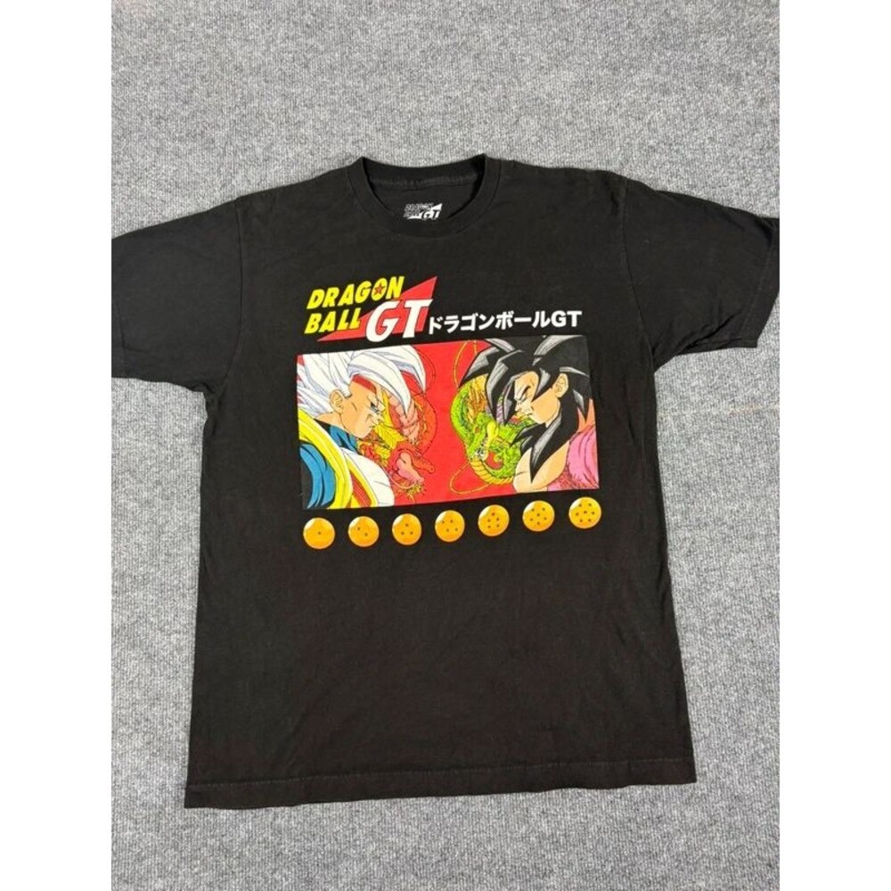 Dragon Ball GT Graphic Tee Black Shirt L Toei Animation Anime Goku Vegeta